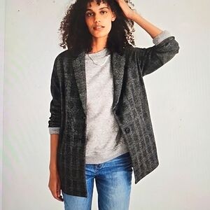Madewell Gray Plaid Blazer